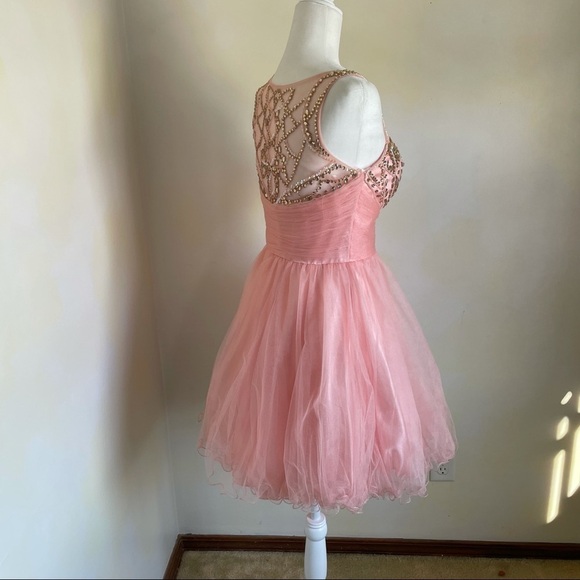 May Queen Embellished pink tulle prom dress Size 8 Crystal embellished prom - Picture 3 of 10